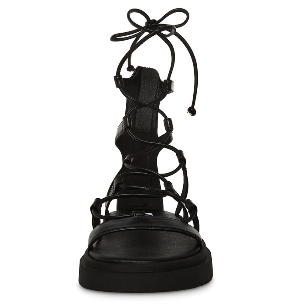 Steve Madden Black Vegan Leather Gladiator Sandals - Picture 5 of 5